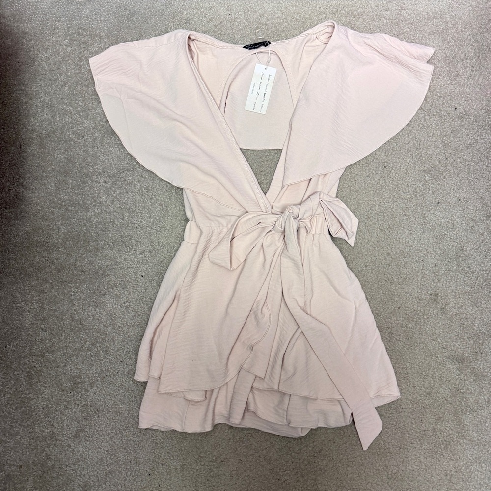 NWT Blush Wrap Romper with open back